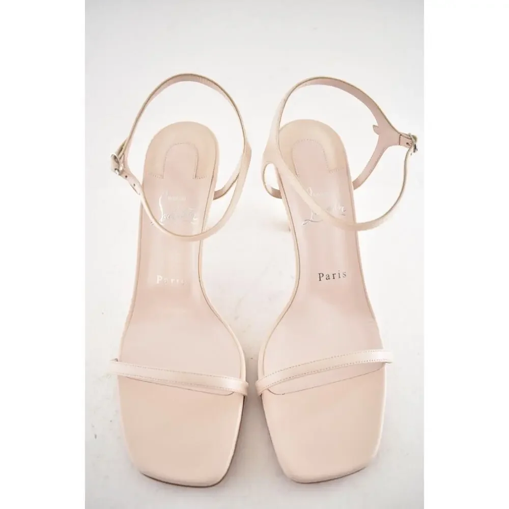 Christian Louboutin Condora Sandal 85 Leche White Pink Ankle Strap Heel Pump 40 - Picture 6 of 16